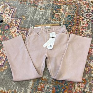 NWT Zara The Bootcut Cropped Pant in Sandy Pink